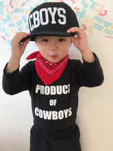 Load image into Gallery viewer, Product of Cowboys Baby Onesie